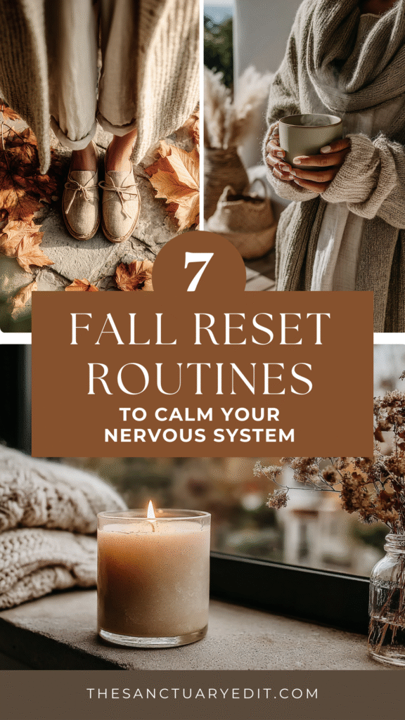 fall-self-care-reset-routines Cozy fall reset routines, including warm tea and candles, to calm your nervous system. Visit TheSanctuaryEdit.com.