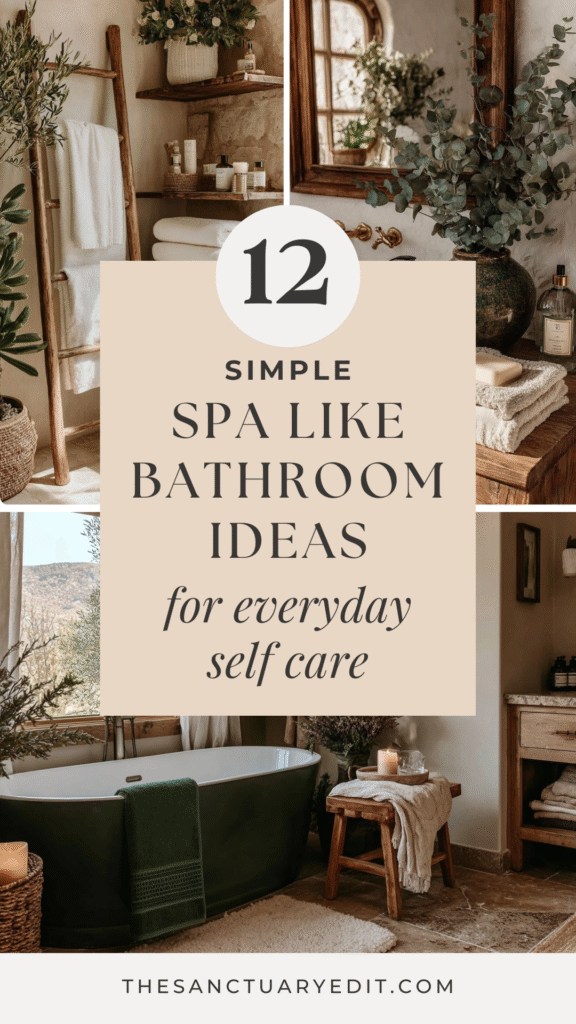 spa-like-bathroom-ideas 12 simple spa-like bathroom ideas for everyday self-care. Stylish and serene bathroom designs.