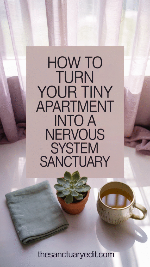 tiny-apartment-nervous-system-regulation5 Transform your tiny apartment into a peaceful sanctuary with plants and tea. Visit thesanctuaryedit.com.