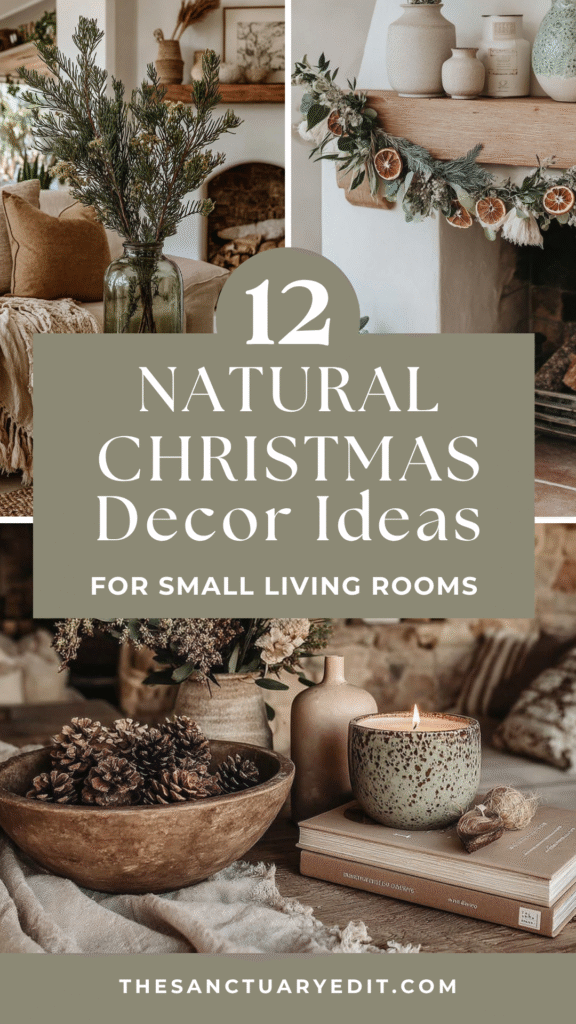 natural-christmas-decor-ideas 12 natural Christmas decor ideas for small living rooms with rustic charm and cozy vibes.