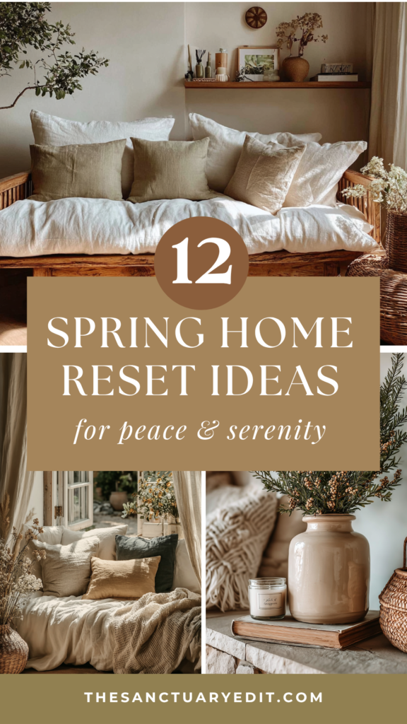 spring-home-reset-ideas Cozy spring home decor ideas for peace and serenity, featuring neutral tones and natural textures.